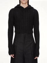 Tower Cropped Hooded Pull in Black