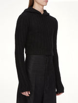 Tower Cropped Hooded Pull in Black