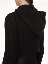 Tower Cropped Hooded Pull in Black