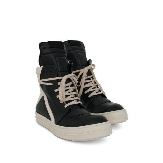 Geobasket Full Grain Leather Sneaker in Black/Milk