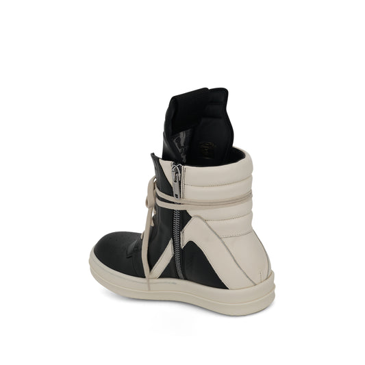 Geobasket Full Grain Leather Sneaker in Black/Milk