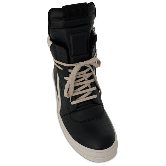 Geobasket Full Grain Leather Sneaker in Black/Milk