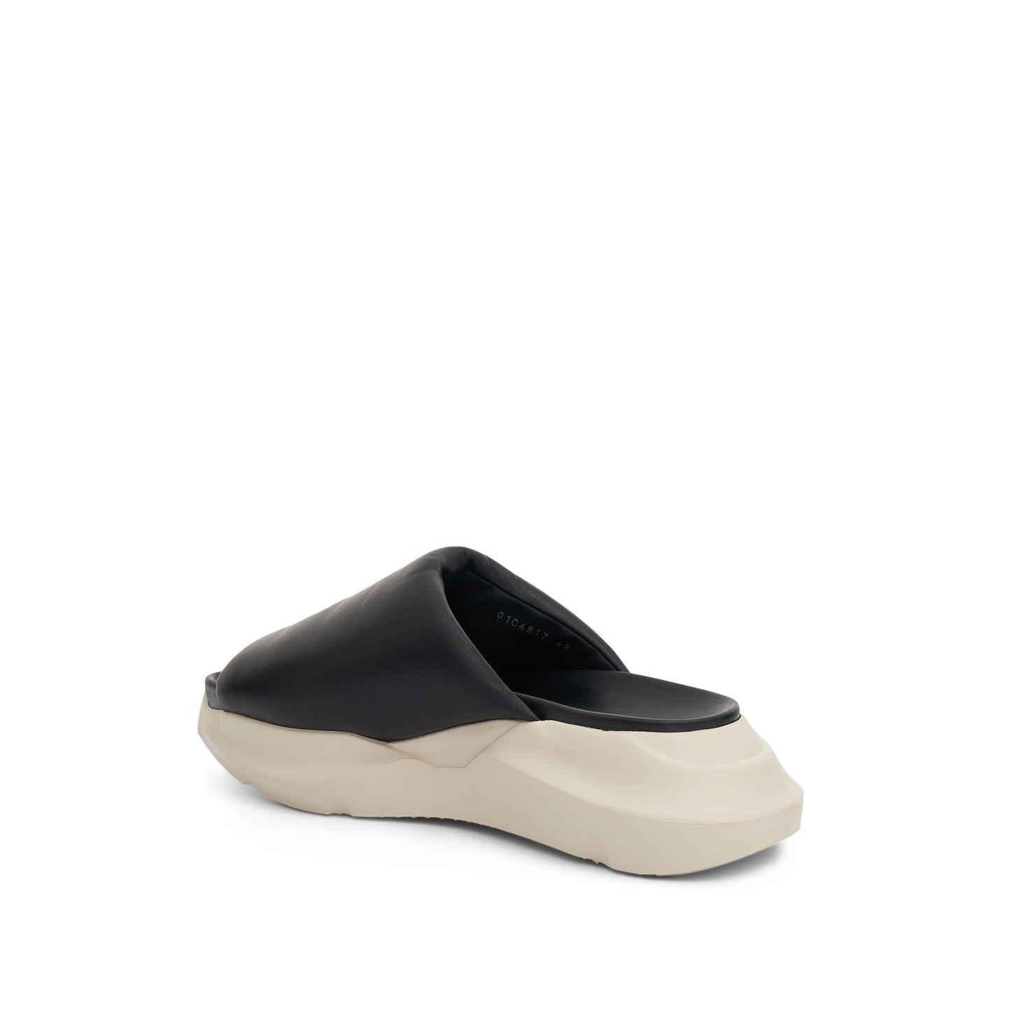 Leather Padded Slippers in Black/Milk