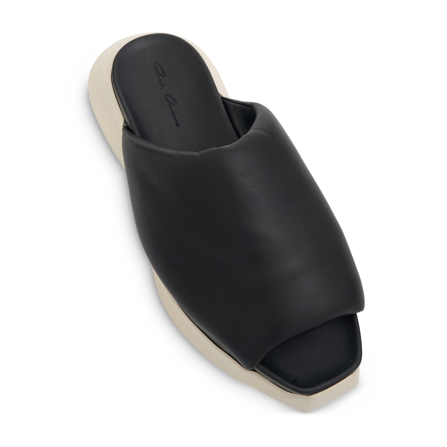 Leather Padded Slippers in Black/Milk