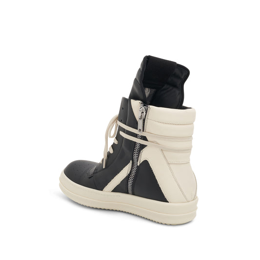 Geobasket Calf Leather Sneakers in Black/Milk