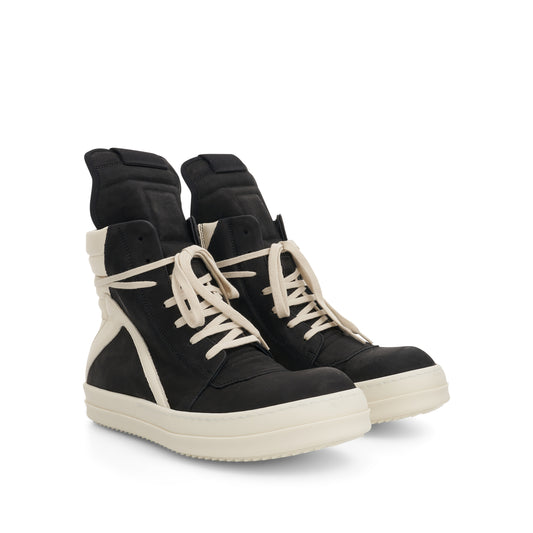 Geobasket Nubuck Leather Sneakers in Black/Milk