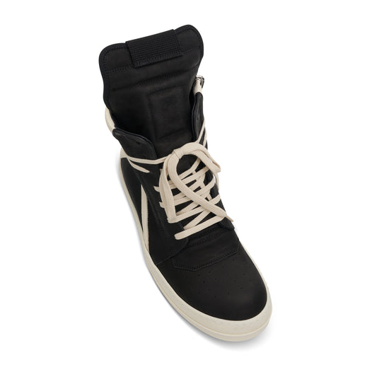 Geobasket Nubuck Leather Sneakers in Black/Milk