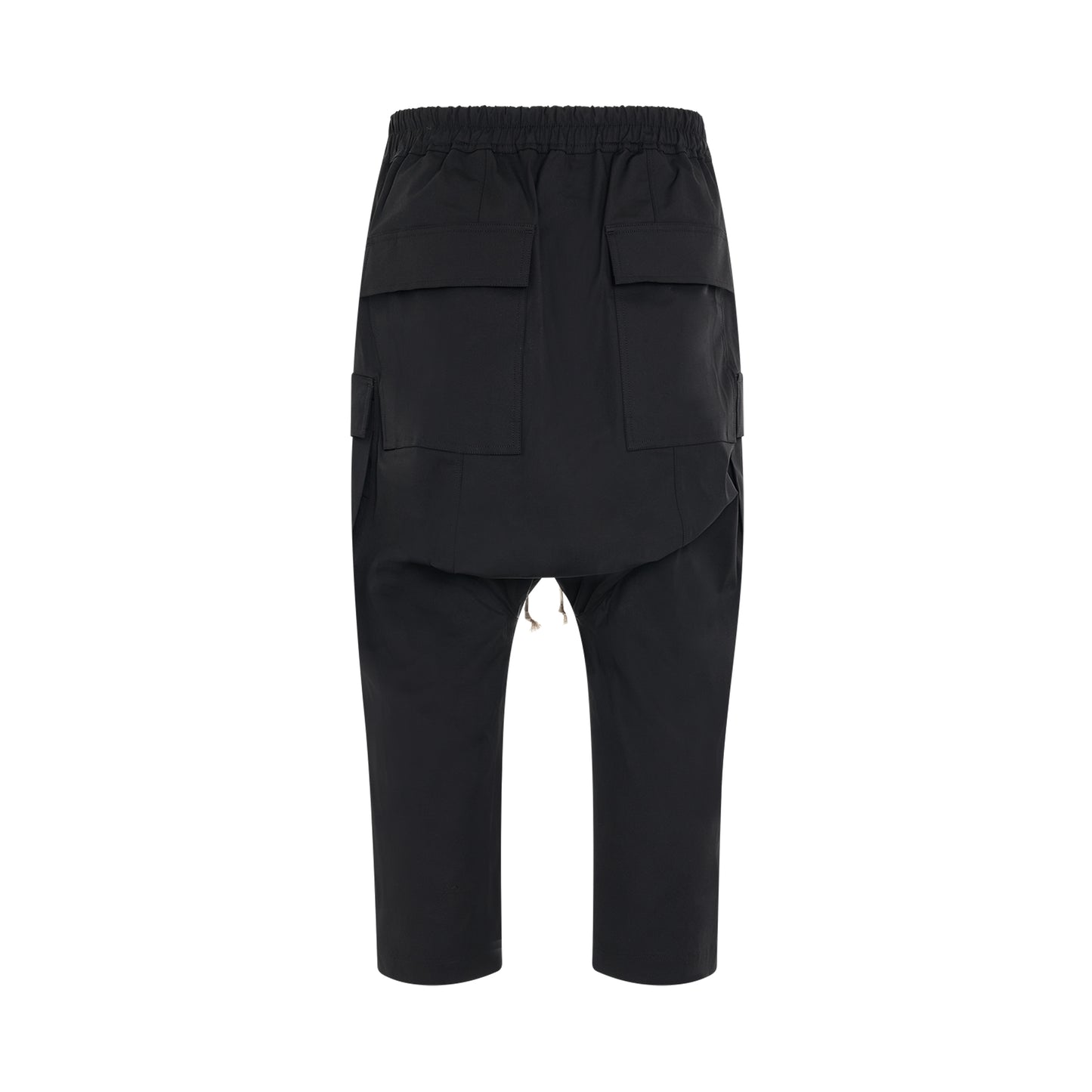 Heavy Cotton Cargo Cropped Pants in Black