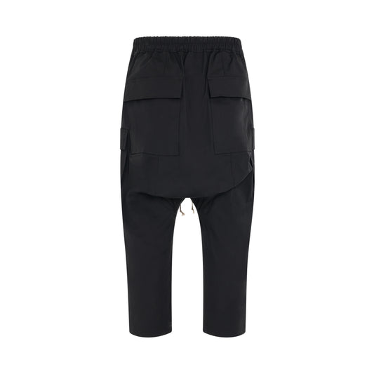 Heavy Cotton Cargo Cropped Pants in Black