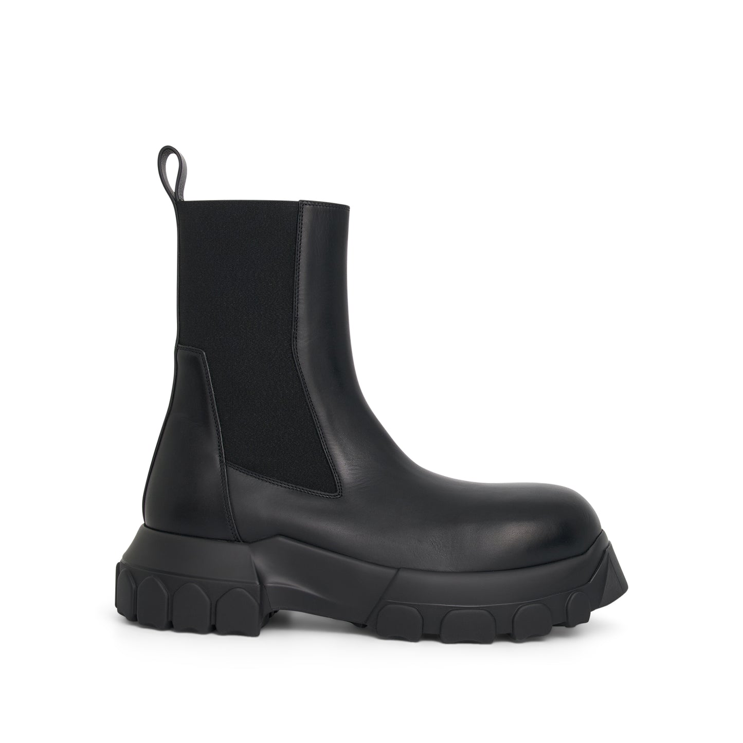 Washed Calf Beatle Bozo Tractor Boots in Black