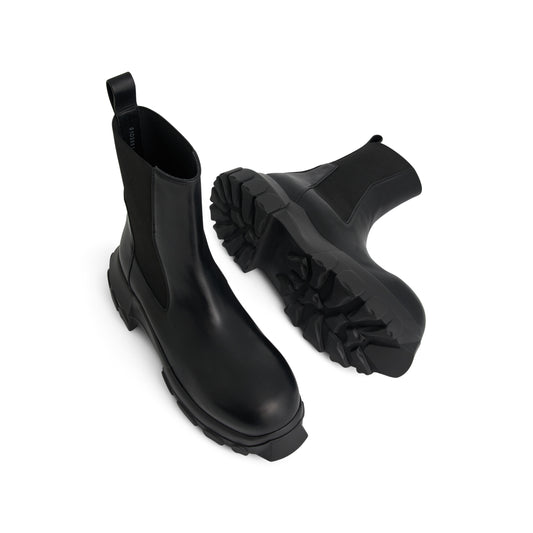 Washed Calf Beatle Bozo Tractor Boots in Black