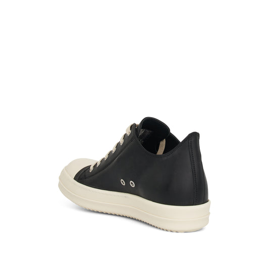 Washed Calf Leather Sneaker in Black/Milk