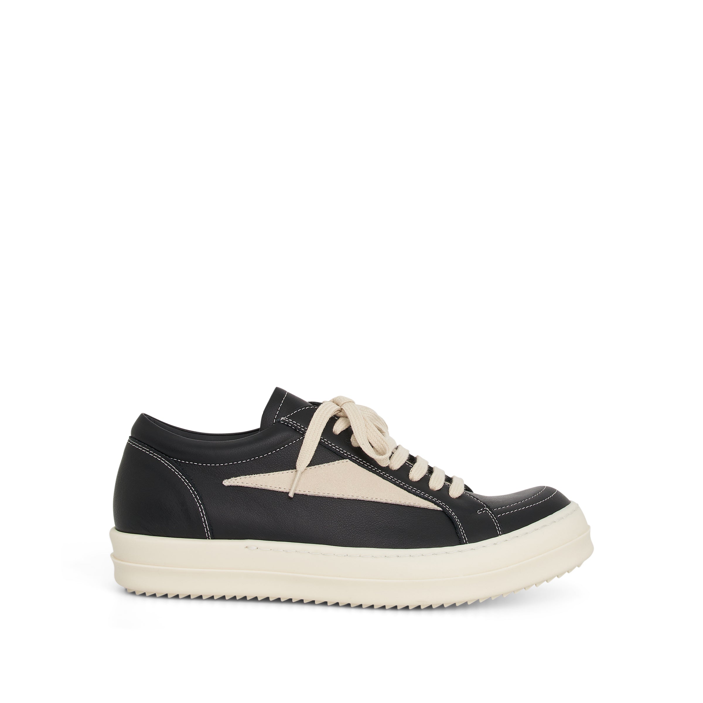 Vintage Leather Sneaker in Black/Milk