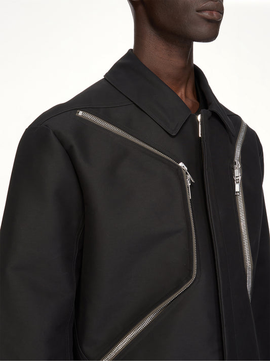 Woven Heizer Mac Jacket in Black