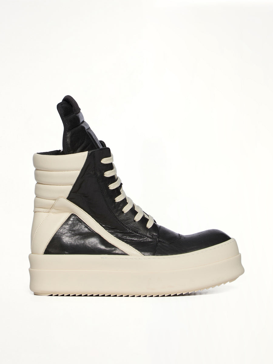 Mega Bumper Geobasket in Black/Milk Side View | RICK OWENS