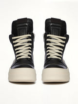 Mega Bumper Geobasket in Black/Milk Front View | RICK OWENS