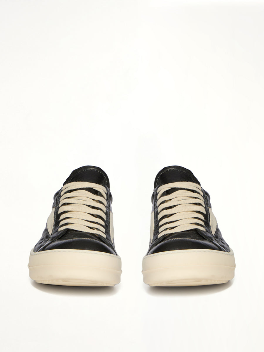 Vintage Lamb Sneaks in Black/Milk Front View | RICK OWENS