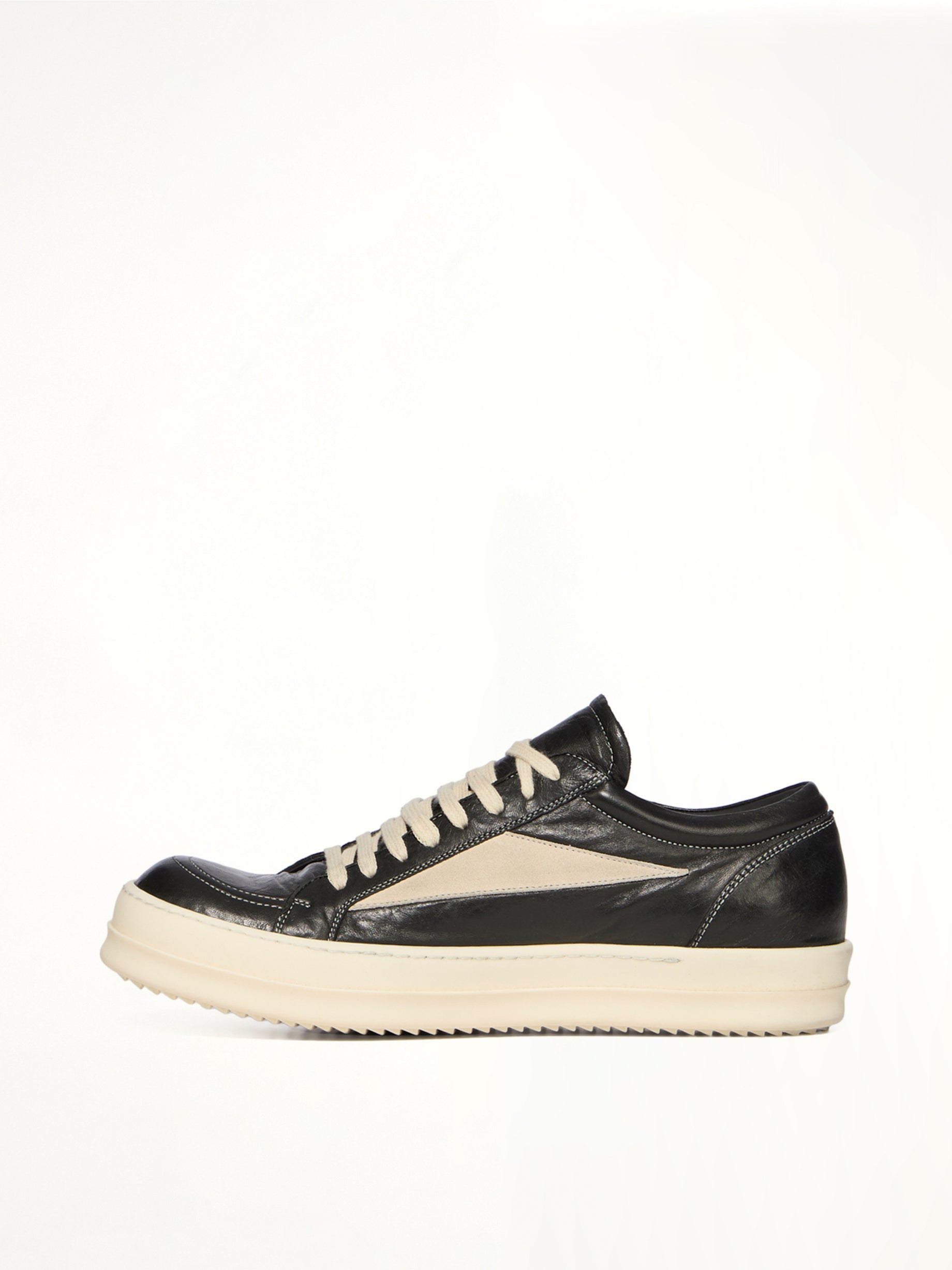 Vintage Lamb Sneaks in Black/Milk Back View | RICK OWENS