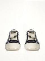 Vintage Calf Sneaks in Black/Milk Front View | RICK OWENS