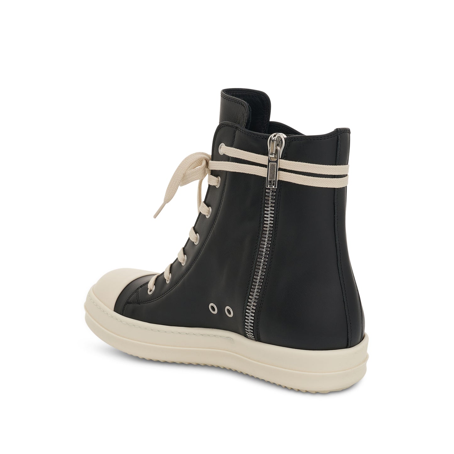 Strobe Leather Sneaker in Black/Milk