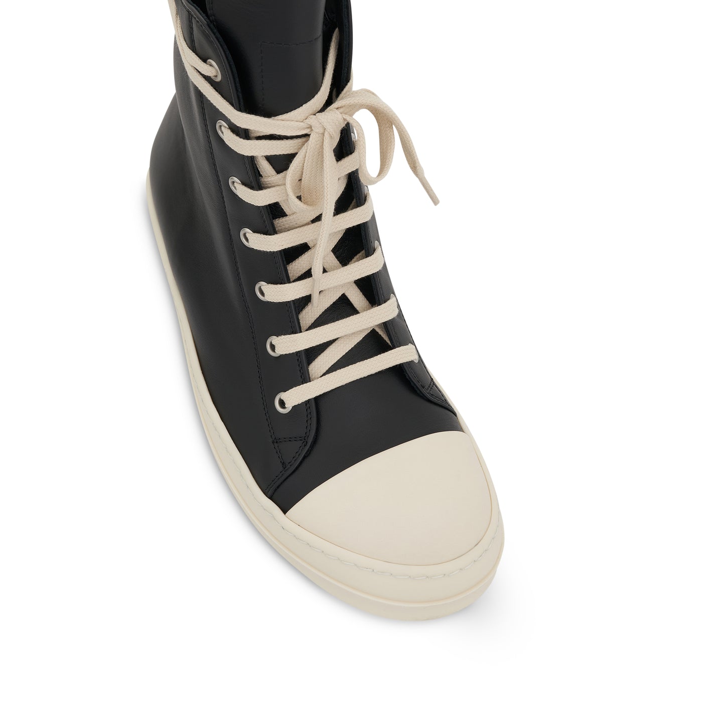 Strobe Leather Sneaker in Black/Milk