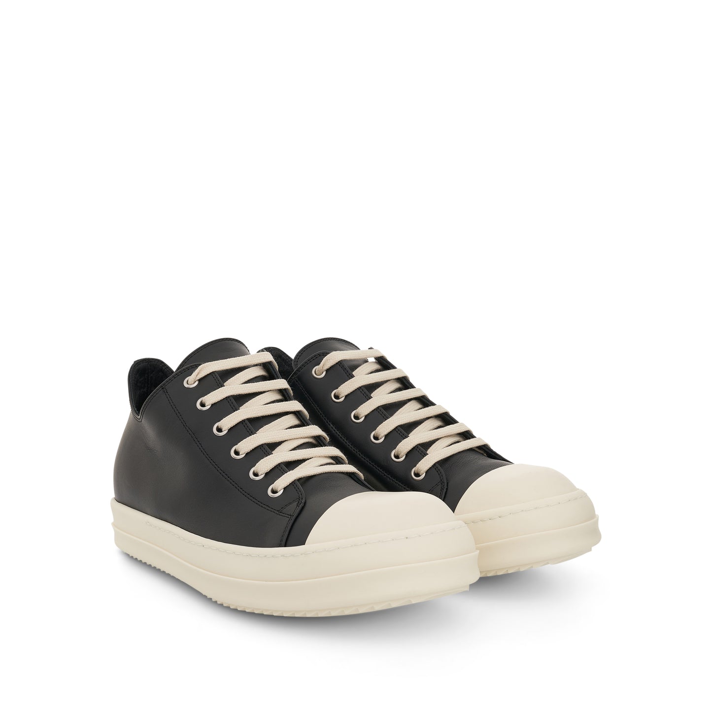 Strobe Low Leather Sneakers in Black/Milk