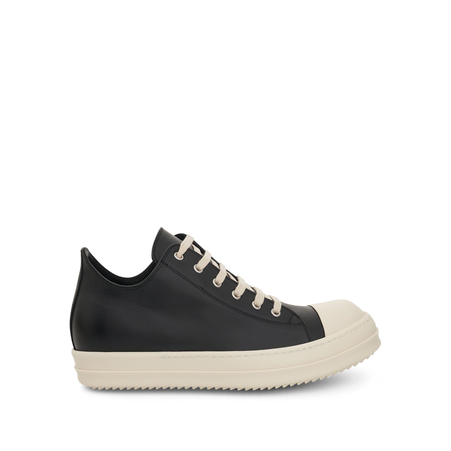 Strobe Low Leather Sneakers in Black/Milk