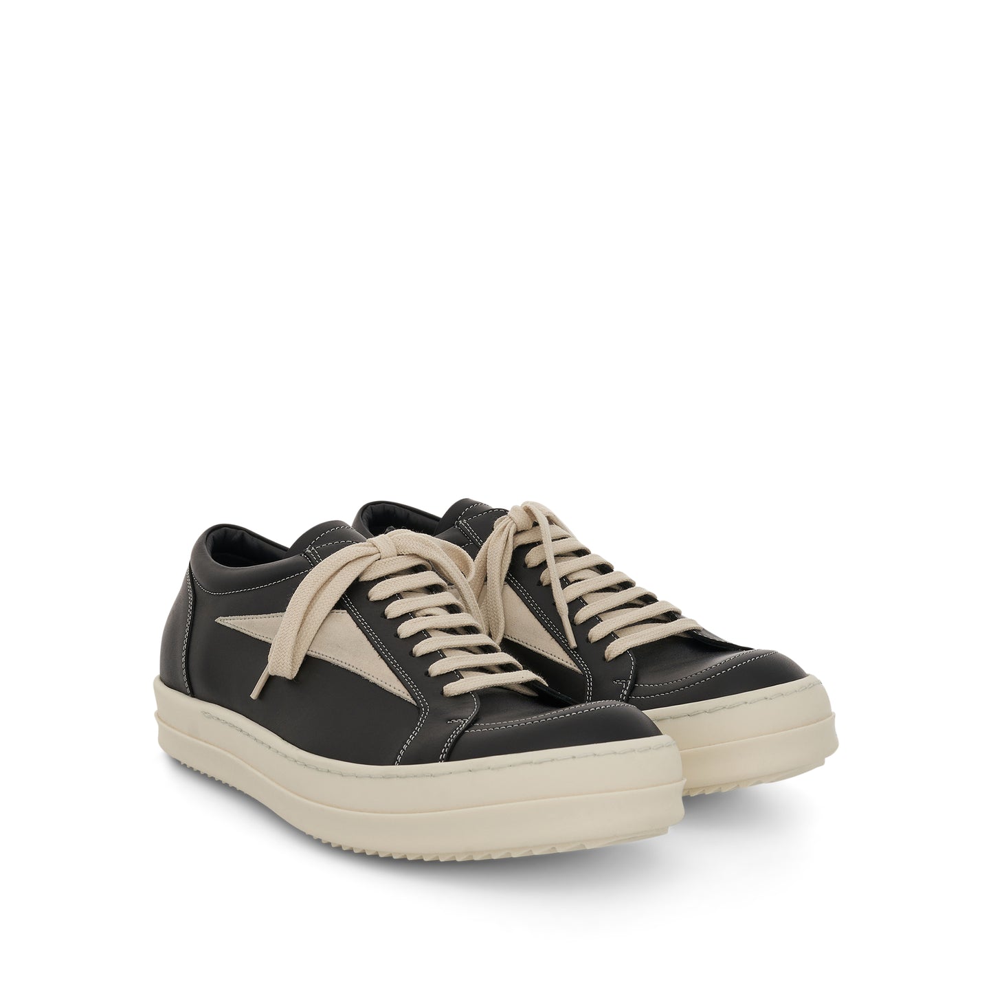 Strobe Vintage Leather Sneaker in Black/Pearl