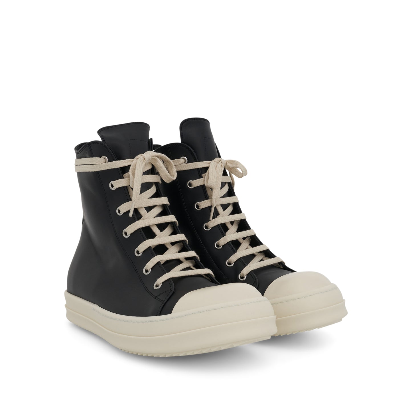 High Leather Sneakers in Black/Milk