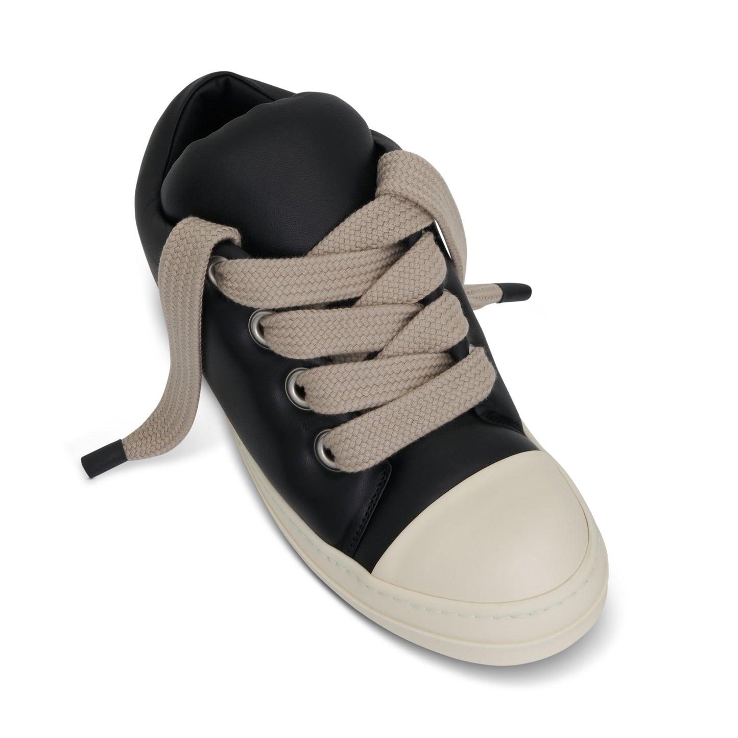 Jumbo Lace Padded Low Sneakers in Black/Milk