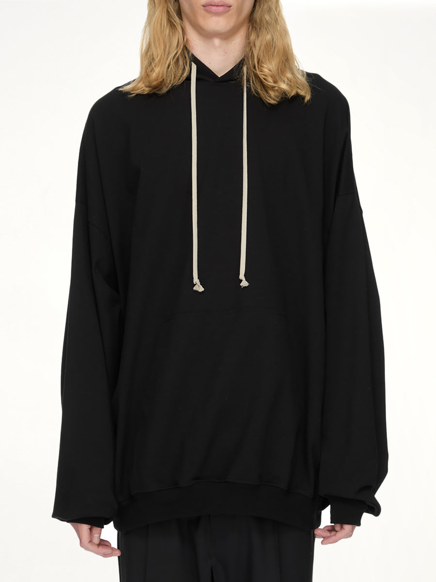 Heavy Jersey Hun Hoodie in Black