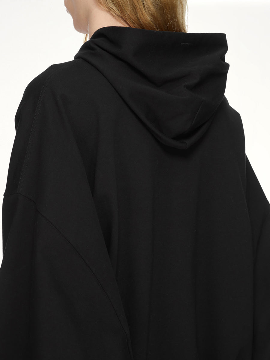 Heavy Jersey Hun Hoodie in Black