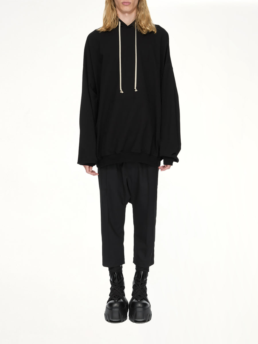 Heavy Jersey Hun Hoodie in Black