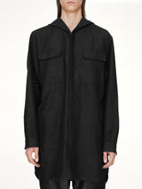 Moleskin Hooded Outershirt in Black
