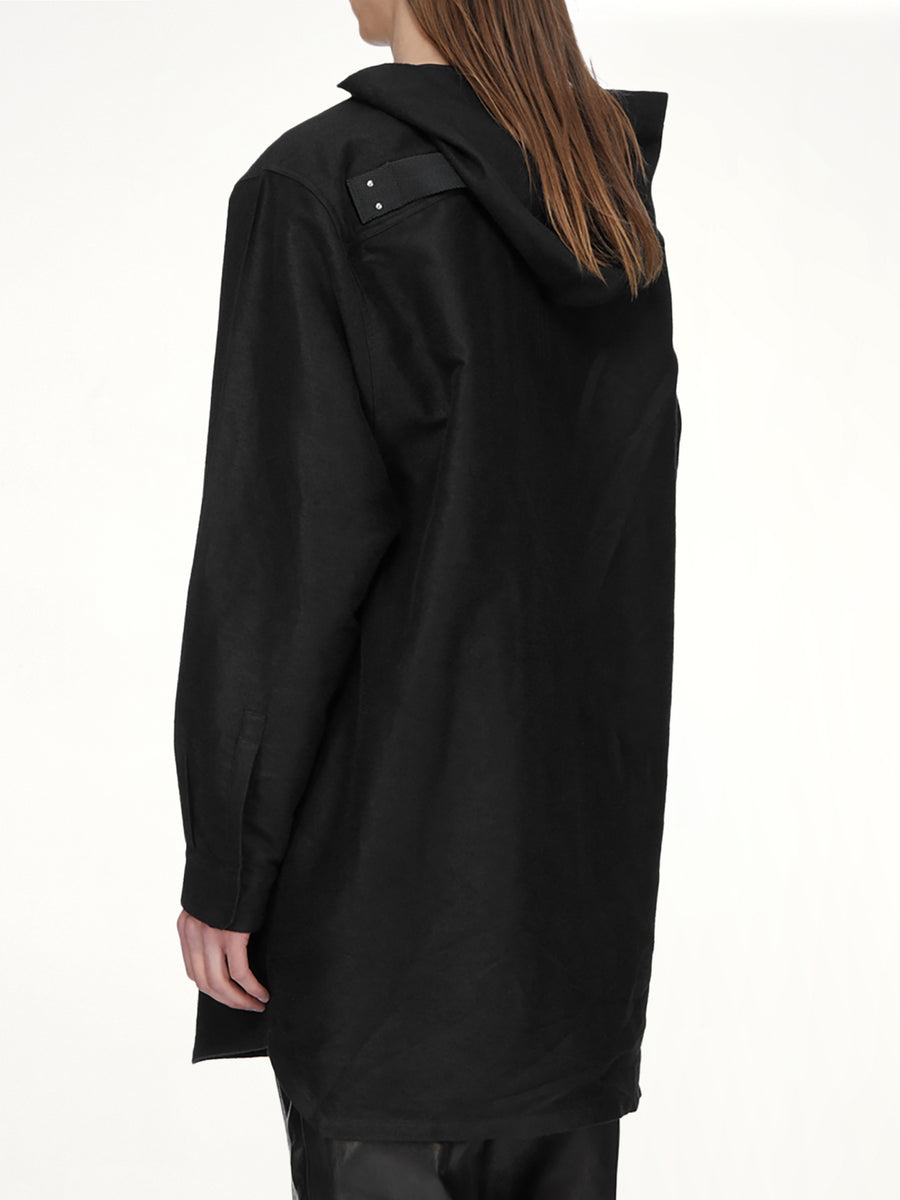 Moleskin Hooded Outershirt in Black