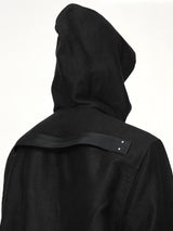 Moleskin Hooded Outershirt in Black