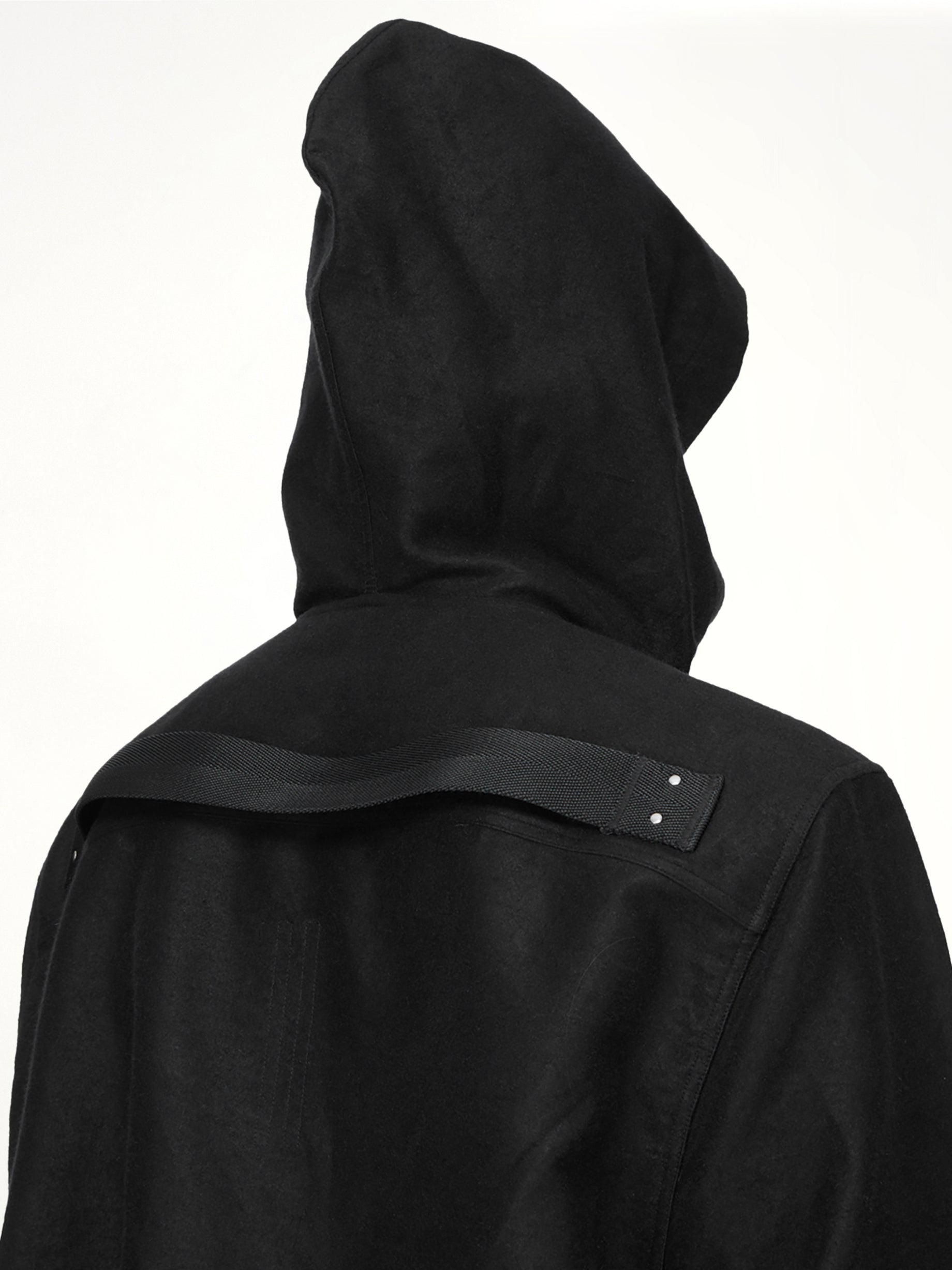 Moleskin Hooded Outershirt in Black
