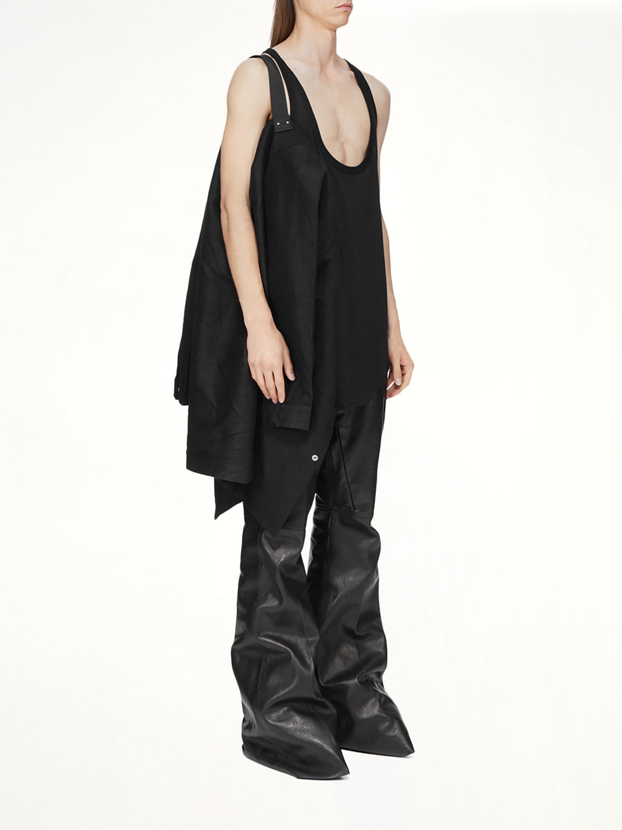 Moleskin Hooded Outershirt in Black