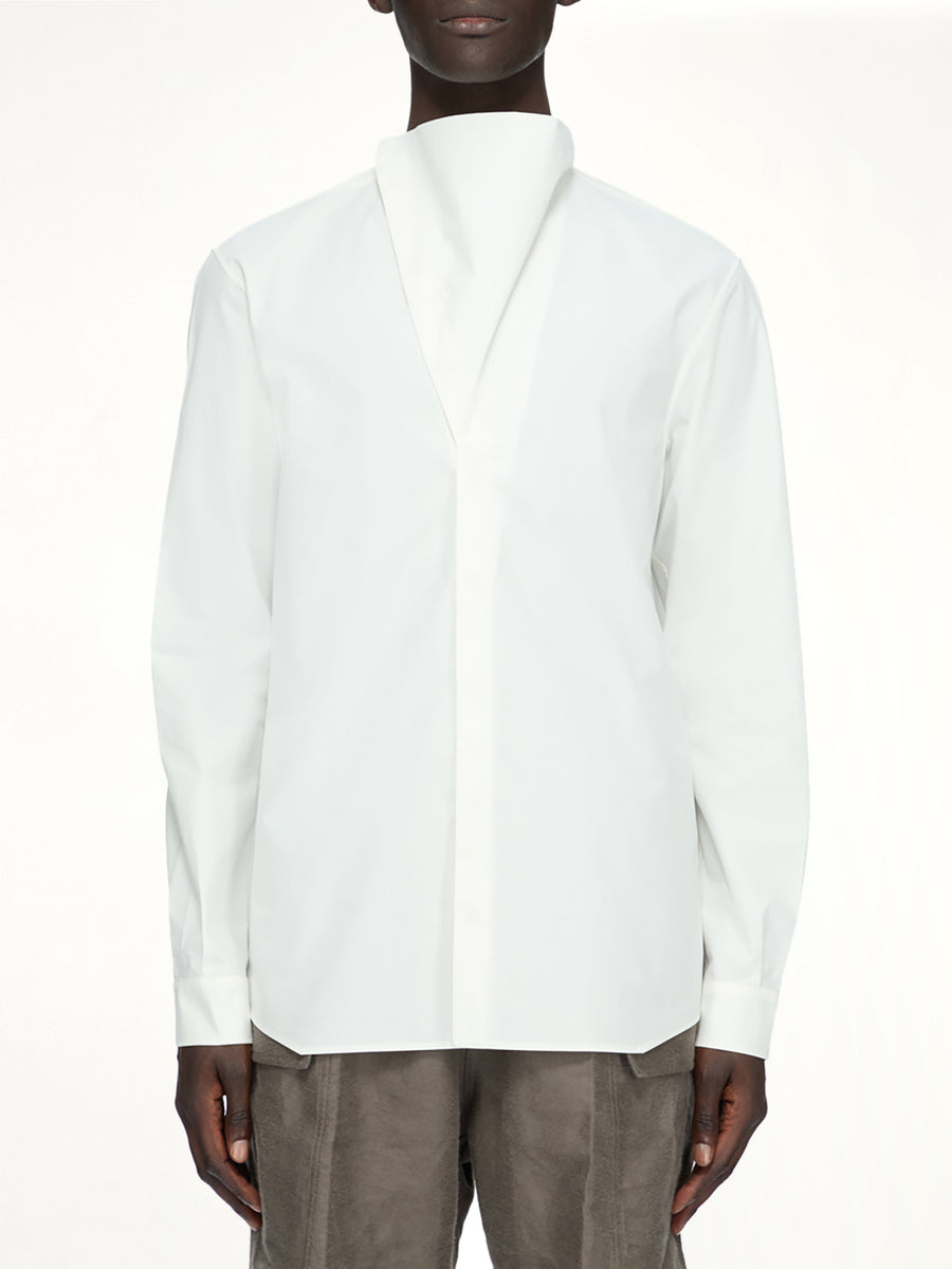 Cotton Poplin Island Shirt in Milk
