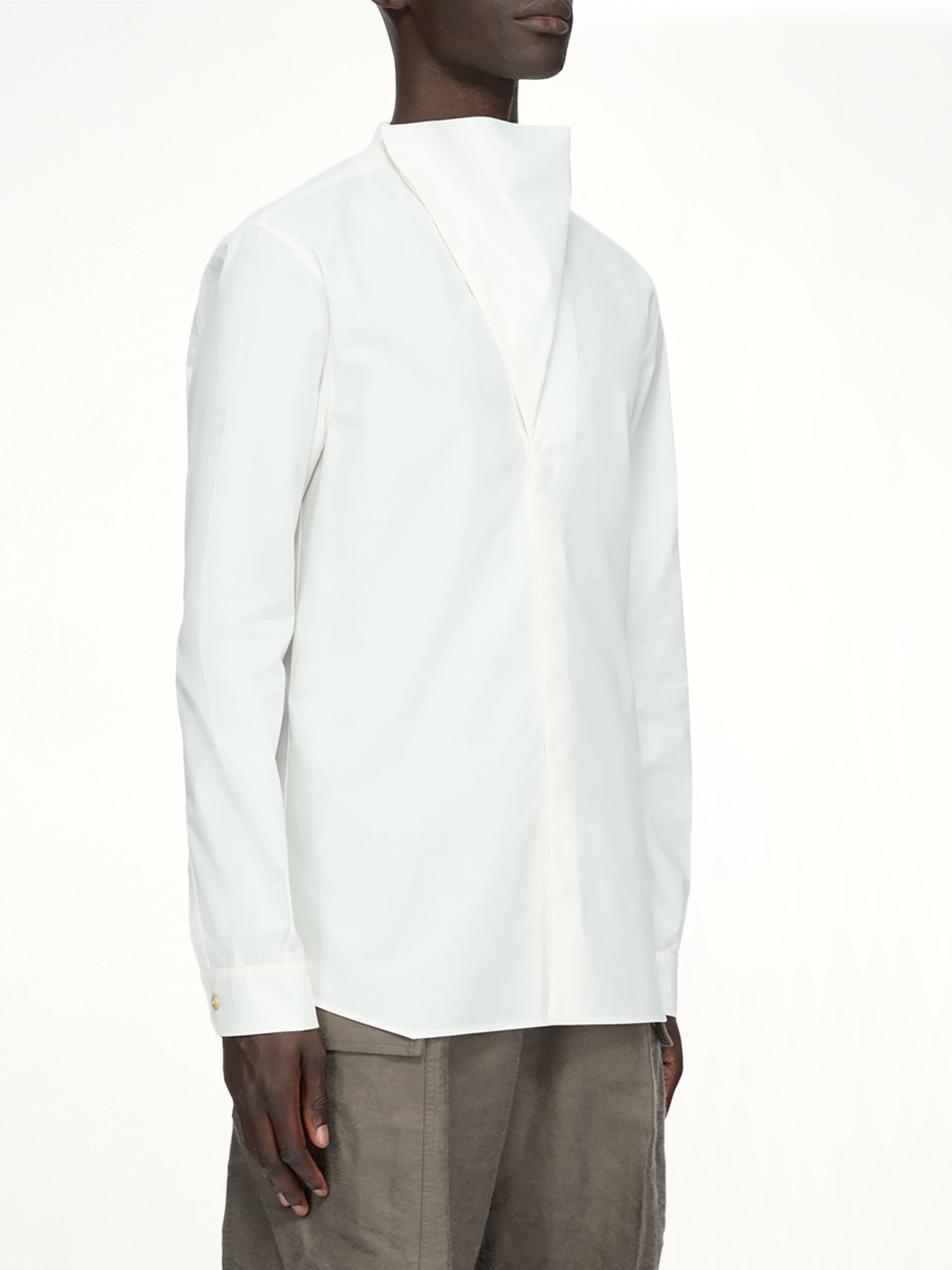 Cotton Poplin Island Shirt in Milk