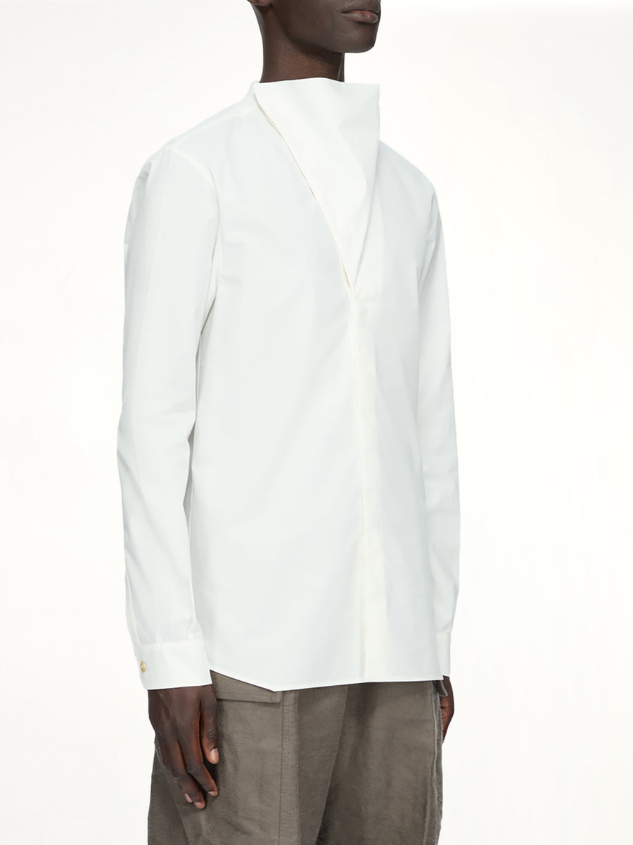 Cotton Poplin Island Shirt in Milk