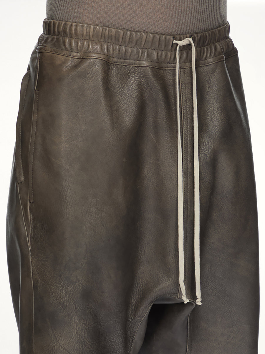 Basket Swingers Leather Shorts in Washed Black