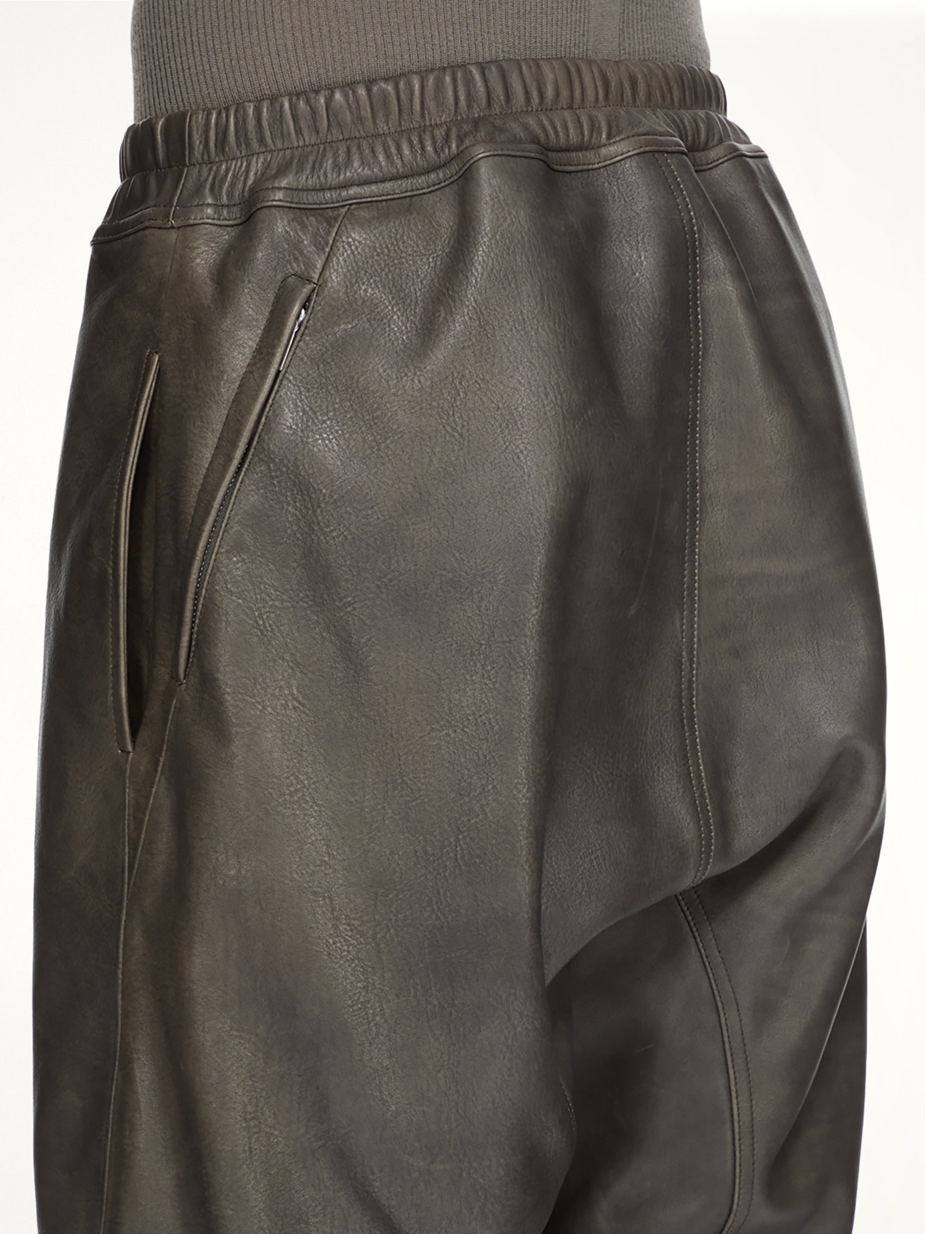 Basket Swingers Leather Shorts in Washed Black