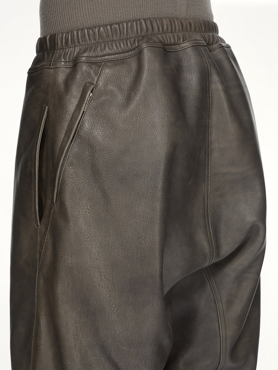Basket Swingers Leather Shorts in Washed Black