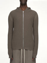 Heavy Wool Zipped Hoodie in Dark Dust