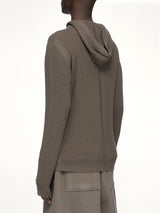 Heavy Wool Zipped Hoodie in Dark Dust