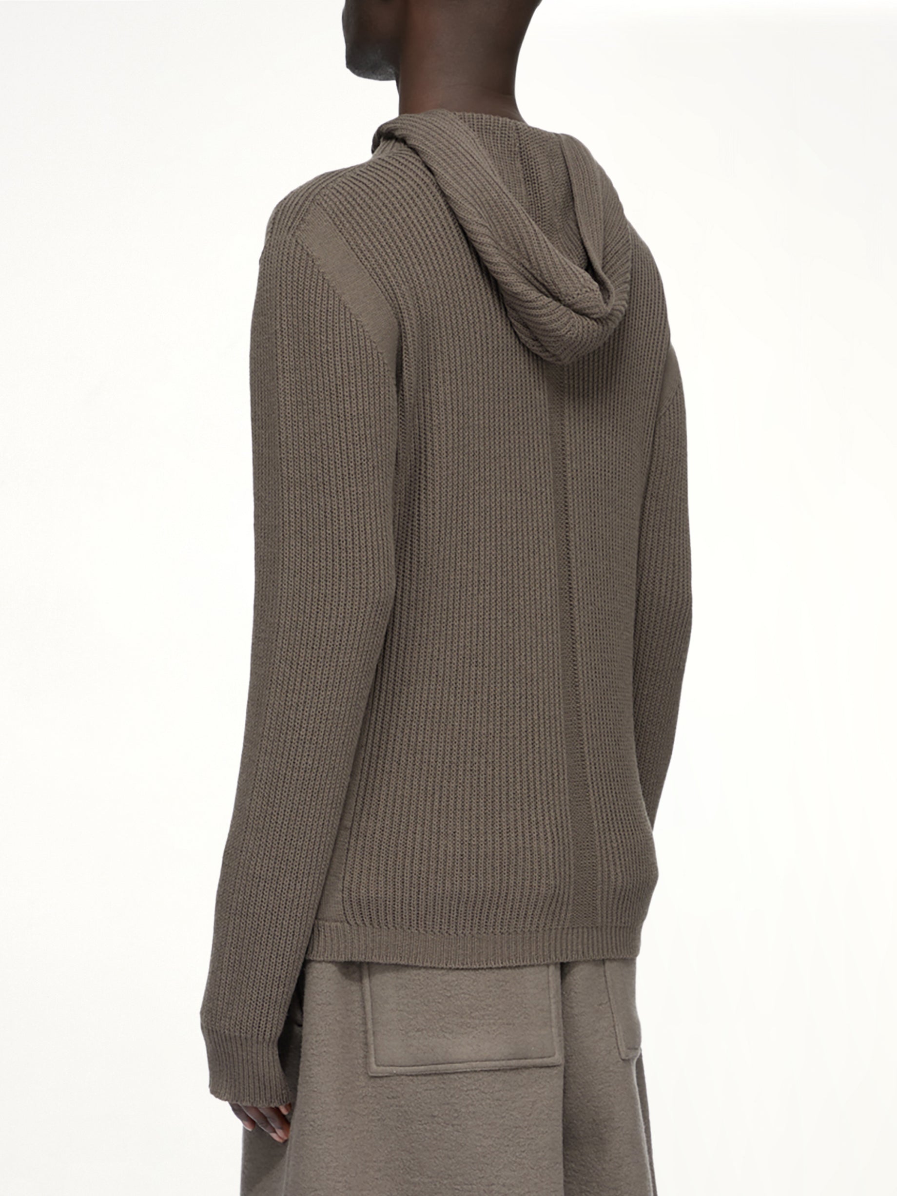 Heavy Wool Zipped Hoodie in Dark Dust