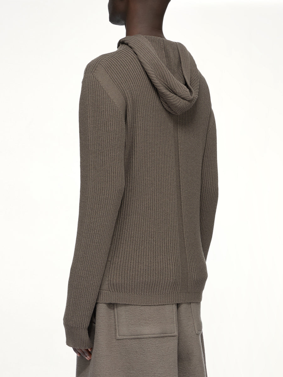 Heavy Wool Zipped Hoodie in Dark Dust