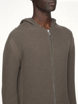 Heavy Wool Zipped Hoodie in Dark Dust