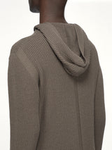 Heavy Wool Zipped Hoodie in Dark Dust